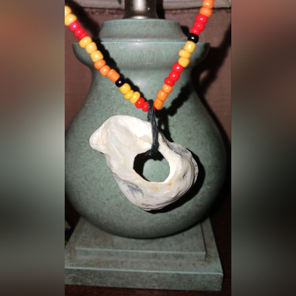 Sunset - Handmade Necklace - Seed Bead Chain - Seashell Collection - Picture 2 of 7